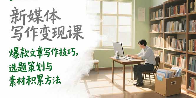 （15345期）新媒体写作变现课，爆款文章写作技巧，选题策划与素材积累方法-网创前栈