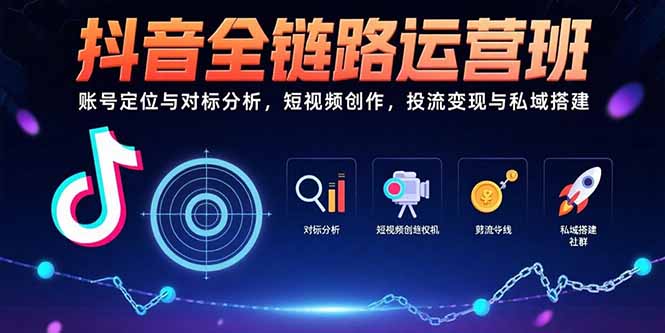 （15525期）抖音全链路运营班：账号定位与对标分析，短视频创作，投流变现与私域搭建-网创前栈