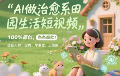 AI做治愈系田园生活短视频，100%原创，条条爆款，无脑矩阵， 适合小白-网创前栈