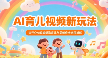AI育儿视频新玩法，穷开心AI改编唱歌育儿作品制作全流程拆解-网创前栈
