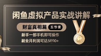 精品！闲鱼虚拟产品实战讲解，新手一部手机即可操作，副业月利润可达5k+-网创前栈
