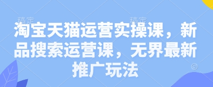 淘宝天猫运营实操课，新品搜索运营课，无界最新推广玩法-网创前栈
