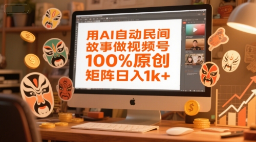 用AI自动民间故事做视频号，100%原创，矩阵日入1k+-网创前栈