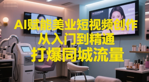 AI赋能美业短视频创作，从入门到精通，打爆同城流量，超级AI工具短视频实操落地-网创前栈