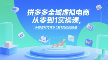 拼多多全域虚拟电商从零到1实操课，小白虚拟电商从0到1实操到精通-网创前栈