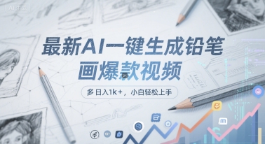 最新AI一键生成铅笔画爆款视频，多平台分发，日 入1k+，小白轻松上手【揭秘】-网创前栈