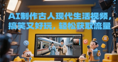 AI制作古人现代生活视频，搞笑又好玩，轻松获取流量-网创前栈