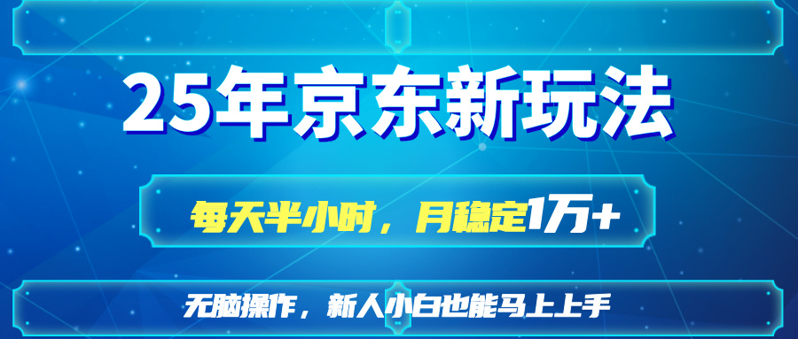 （14309期）25京东新玩法，每天半小时，月稳定1W+-网创前栈