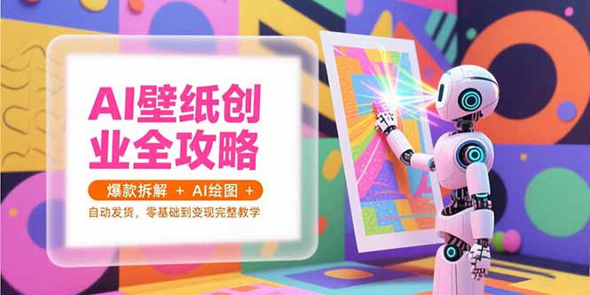 （15312期）AI壁纸创业全攻略，爆款拆解+AI绘图+自动发货，零基础到变现完整教学-网创前栈