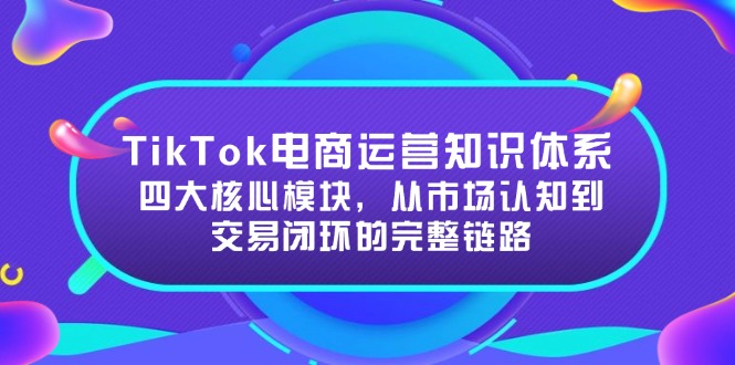 （15065期）TikTok电商运营知识体系：四大核心模块，从市场认知到交易闭环的完整链路-网创前栈