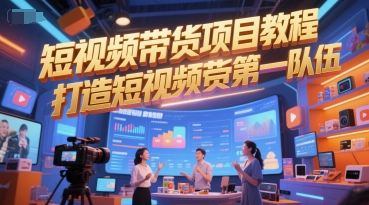 短视频带货项目教程，打造短视频带货第一队伍-网创前栈