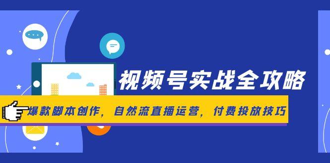 （14925期）视频号实战全攻略，爆款脚本创作，自然流直播运营，付费投放技巧-网创前栈