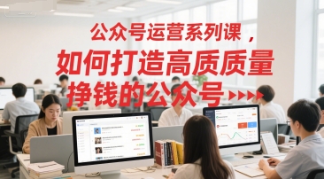 公众号运营系列课，如何打造高质量挣钱的公众号-网创前栈