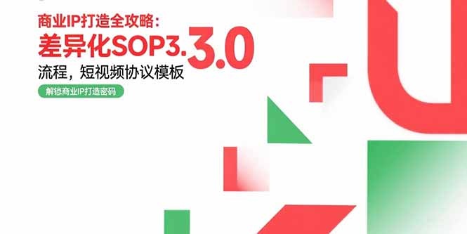 （15486期）商业IP打造全攻略：差异化SOP3.0流程，短视频协议模板，婚恋项目实战案例-网创前栈