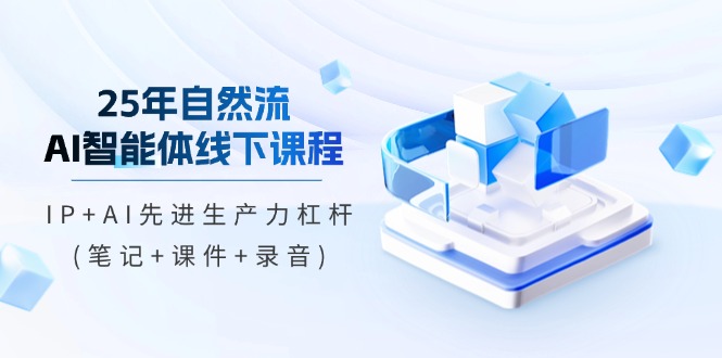 （14294期）25年自然流AI智能体线下课程，IP+AI先进生产力杠杆(笔记+课件+录音)-网创前栈