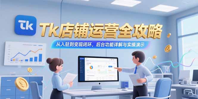 （15345期）Tk店铺运营全攻略，从入驻到变现闭环，后台功能详解与实操演示-网创前栈