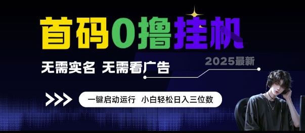 首码0撸挂G项目，无需实名无需看广告 一键启动运行，小白轻松日入三位数【揭秘】-网创前栈