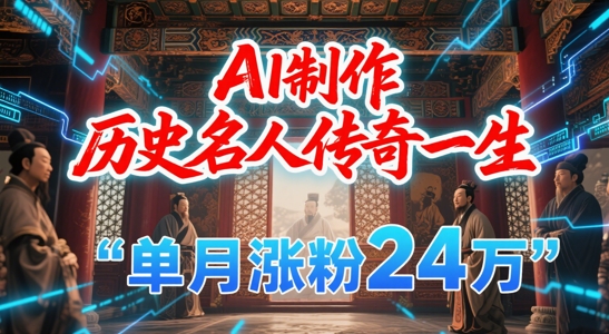 暴力起号！用AI制作历史名人传奇一生，单月涨粉24W，涨粉+变现赛道黑马来了-网创前栈