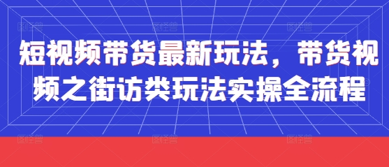短视频带货最新玩法，带货视频之街访类玩法实操全流程-网创前栈