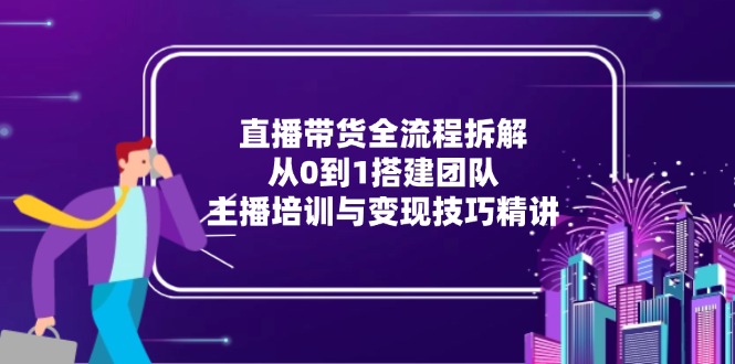 （15004期）直播带货全流程拆解：从0到1搭建团队，主播培训与变现技巧精讲-网创前栈
