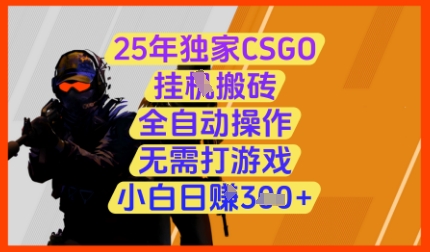 25年独家CSGO挂G搬砖，全自动操作，无需打游戏，小白日入3张+【揭秘】-网创前栈