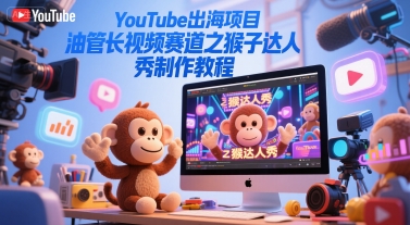 YouTube出海项目，油管长视频赛道之猴子达人秀制作教程-网创前栈