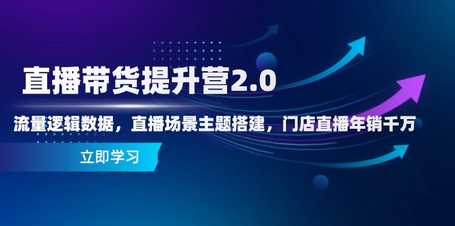 （14694期）直播带货提升营2.0：流量逻辑数据，直播场景主题搭建，门店直播年销千万-网创前栈