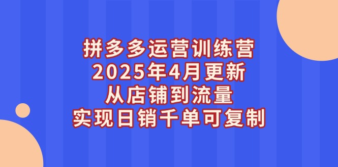 （14469期）拼多多运营训练营2025年4月更新，从店铺到流量，实现日销千单可复制-网创前栈