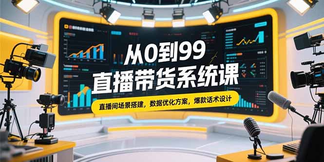 （15362期）从0到99直播带货系统课，直播间场景搭建，数据优化方案，爆款话术设计-网创前栈