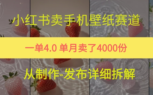 小红薯手机壁纸变现，4块钱一张的图，单月卖了5000份-网创前栈