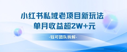 小红书私域项目新玩法，单月变现过W+-网创前栈