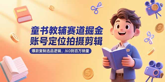 （15326期）童书教辅赛道掘金，账号定位拍摄剪辑，爆款复制选品逻辑，从0到百万销量-网创前栈