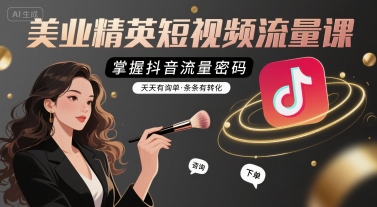 美业精英短视频流量课，掌握抖音流量密码，天天有询单，条条有转化-网创前栈