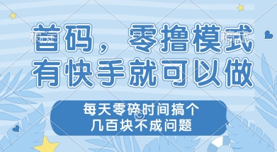 首码零撸项目，有快手就可以做，每天业务时间搞个几张不是问题【揭秘】-网创前栈
