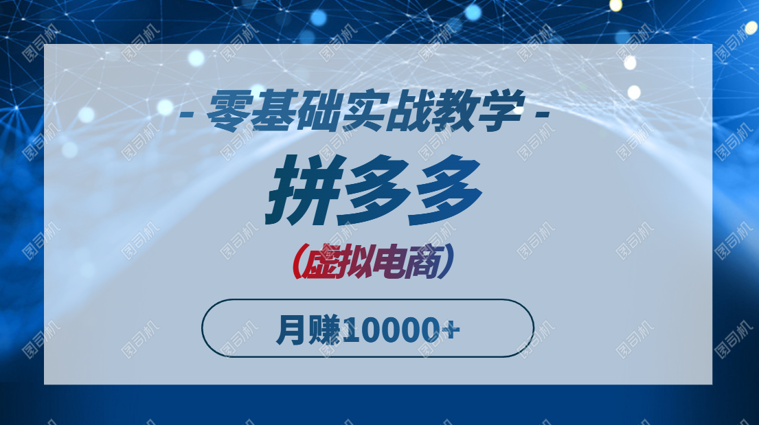 （14880期）拼多多虚拟电商，零基础实战教学，快速打爆商品，新手也能月入10000+-网创前栈