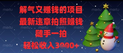 解气又挣钱的项目，最新违章拍照挣钱，随手一拍，轻松收入多张【揭秘】-网创前栈