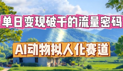 单日变现破k的流量密码，AI动物拟人化赛道-网创前栈