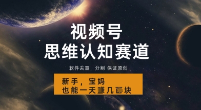 视频号新玩法，思维认知赛道，利用软件去重分割，轻松爆流量，新手宝妈一天轻松几张-网创前栈