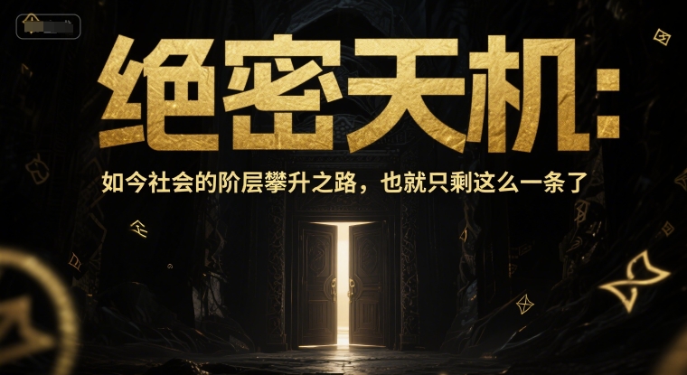 付费文章：绝密天机：如今社会的阶层攀升之路，也就只剩这么一条了-网创前栈