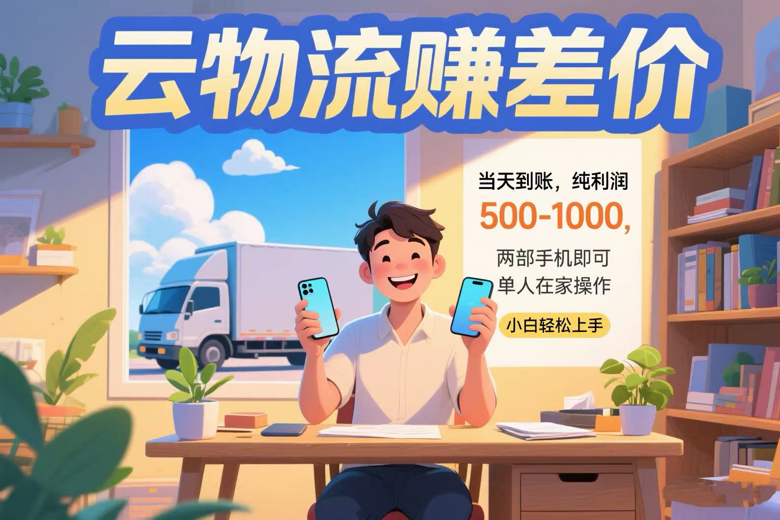 （15492期）云物流赚差价 当天到账纯利润500-1000 两部手机即可 可单人在家操作 小…-网创前栈