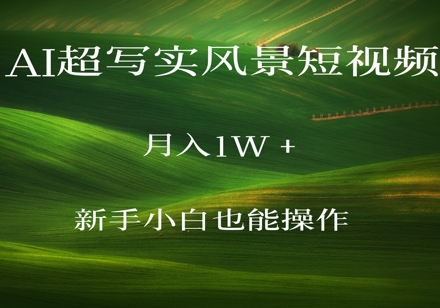 AI超写实风景短视频，月入1w，新手小白都能操作-网创前栈