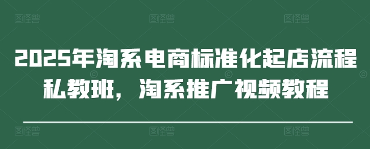 2025年淘系电商标准化起店流程私教班，淘系推广视频教程-网创前栈