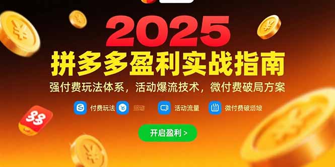 （15357期）拼多多盈利实战指南，强付费玩法，活动爆流技术，微付费破局方案(更新7月)-网创前栈