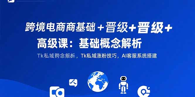 （15496期）跨境电商基础+晋级+高级课：基础概念解析,Tk私域涨粉技巧,AI客服系统搭建-网创前栈