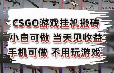 CSGO游戏挂G搬砖，小白纯手机即可操作，不用电脑打游戏，日入3张+，副业网创项目【揭秘】-网创前栈