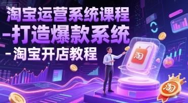 淘宝运营系统课程-打造爆款系统-淘宝开店教程-网创前栈