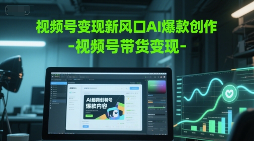 视频号变现新风口AI爆款创作-视频号带货变现-网创前栈