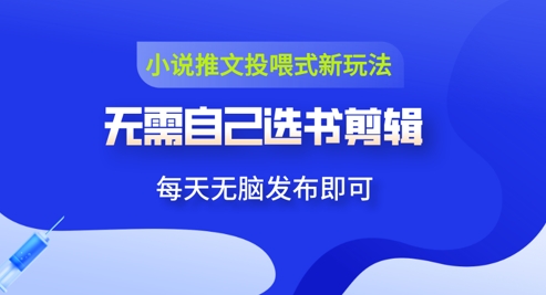 小说推文视频投喂新玩法：无需自己选书剪辑，领取视频发布即可，可批量操作-网创前栈