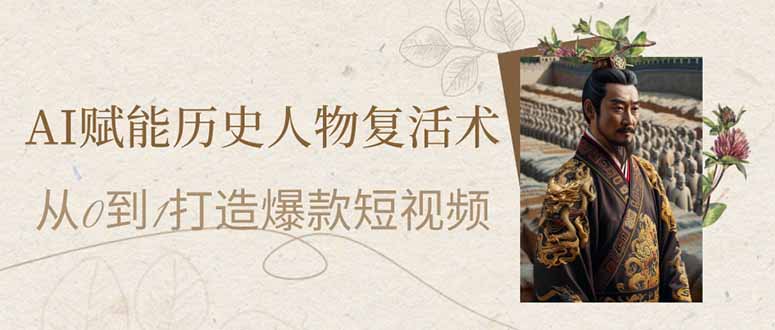 （14311期）AI赋能历史人物复活术：从0到1打造爆款短视频-网创前栈