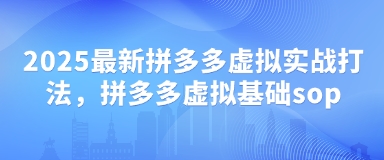 2025最新拼多多虚拟实战打法，拼多多虚拟基础sop-网创前栈